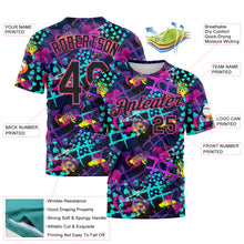 Charger l'image dans la galerie, Custom Graffiti Pattern Black-Pink 3D Creative Hearts Stars Geometric Figures Performance T-Shirt