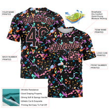 Charger l'image dans la galerie, Custom Graffiti Pattern Black-Medium Pink 3D Expressive Splatter Performance T-Shirt