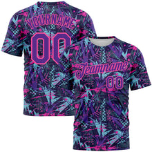 Charger l'image dans la galerie, Custom Graffiti Pattern Purple-Pink 3D Creative Geometric Figures And Dots Performance T-Shirt