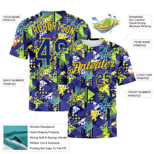 Загрузить изображение в средство просмотра галереи, Custom Graffiti Pattern Royal-Gold 3D Creative Geometric Figures Triangle And Dots Performance T-Shirt