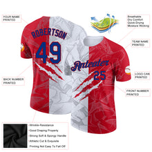 Charger l'image dans la galerie, Custom Graffiti Pattern Royal-Red Scratch 3D Performance T-Shirt