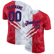 Charger l'image dans la galerie, Custom Graffiti Pattern Royal-Red Scratch 3D Performance T-Shirt