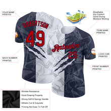 Charger l'image dans la galerie, Custom Graffiti Pattern Red-Navy Scratch 3D Performance T-Shirt