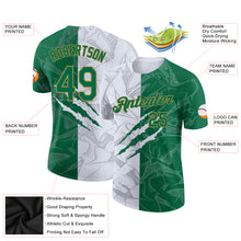 Charger l'image dans la galerie, Custom Graffiti Pattern Kelly Green-Old Gold Scratch 3D Performance T-Shirt