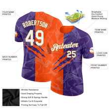Charger l'image dans la galerie, Custom Graffiti Pattern Purple Orange-Old Gold Scratch 3D Performance T-Shirt