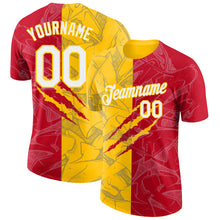 Charger l'image dans la galerie, Custom Graffiti Pattern Red-Yellow Scratch 3D Performance T-Shirt