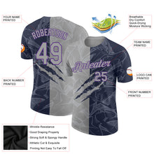 Charger l'image dans la galerie, Custom Graffiti Pattern Gray Navy-Purple Scratch 3D Performance T-Shirt