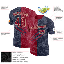 Charger l'image dans la galerie, Custom Graffiti Pattern Crimson Navy-Cream Scratch 3D Performance T-Shirt