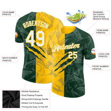 Charger l'image dans la galerie, Custom Graffiti Pattern Green-Yellow Scratch 3D Performance T-Shirt