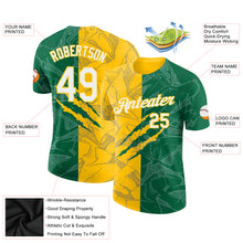 Charger l'image dans la galerie, Custom Graffiti Pattern Kelly Green-Yellow Scratch 3D Performance T-Shirt