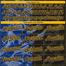 Load image into Gallery viewer, Custom Stitched Graffiti Pattern Black Royal-Gold 3D Scratch Sports Pullover Sweatshirt Hoodie