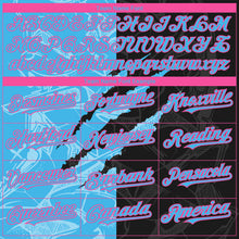 Load image into Gallery viewer, Custom Stitched Graffiti Pattern Black Sky Blue-Pink 3D Scratch Sports Pullover Sweatshirt Hoodie
