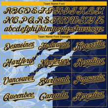 Load image into Gallery viewer, Custom Stitched Graffiti Pattern Navy Light Blue-Gold 3D Scratch Sports Pullover Sweatshirt Hoodie