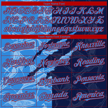 Load image into Gallery viewer, Custom Stitched Graffiti Pattern Powder Blue Navy-Red 3D Scratch Sports Pullover Sweatshirt Hoodie