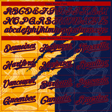 Load image into Gallery viewer, Custom Stitched Graffiti Pattern Navy Gold-Red 3D Scratch Sports Pullover Sweatshirt Hoodie