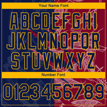 Load image into Gallery viewer, Custom Stitched Graffiti Pattern Navy Maroon-Gold 3D Scratch Sports Pullover Sweatshirt Hoodie