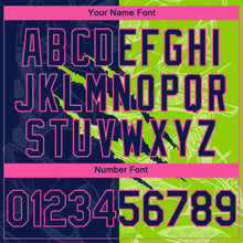 Laden Sie das Bild in den Galerie-Viewer, Custom Stitched Graffiti Pattern Navy Neon Green-Pink 3D Scratch Sports Pullover Sweatshirt Hoodie