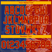 Laden Sie das Bild in den Galerie-Viewer, Custom Stitched Graffiti Pattern Red Royal-Gold 3D Scratch Sports Pullover Sweatshirt Hoodie