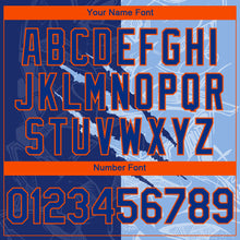 Laden Sie das Bild in den Galerie-Viewer, Custom Stitched Graffiti Pattern Royal Light Blue-Orange 3D Scratch Sports Pullover Sweatshirt Hoodie