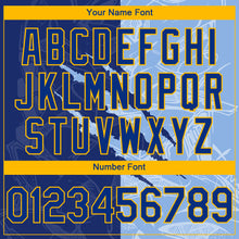 Laden Sie das Bild in den Galerie-Viewer, Custom Stitched Graffiti Pattern Royal Light Blue-Gold 3D Scratch Sports Pullover Sweatshirt Hoodie