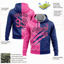 Laden Sie das Bild in den Galerie-Viewer, Custom Stitched Graffiti Pattern Pink Royal-Black 3D Scratch Sports Pullover Sweatshirt Hoodie