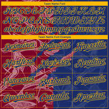 Laden Sie das Bild in den Galerie-Viewer, Custom Stitched Graffiti Pattern Royal Maroon-Gold 3D Scratch Sports Pullover Sweatshirt Hoodie