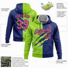 Laden Sie das Bild in den Galerie-Viewer, Custom Stitched Graffiti Pattern Pink Royal Neon Green-Black 3D Scratch Sports Pullover Sweatshirt Hoodie