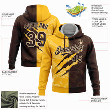 Laden Sie das Bild in den Galerie-Viewer, Custom Stitched Graffiti Pattern Brown Gold-Cream 3D Scratch Sports Pullover Sweatshirt Hoodie