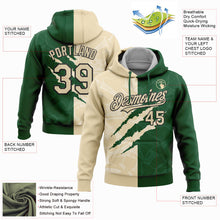 Laden Sie das Bild in den Galerie-Viewer, Custom Stitched Graffiti Pattern Cream Green-Black 3D Scratch Sports Pullover Sweatshirt Hoodie