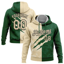 Laden Sie das Bild in den Galerie-Viewer, Custom Stitched Graffiti Pattern Cream Green-Black 3D Scratch Sports Pullover Sweatshirt Hoodie