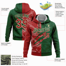 Laden Sie das Bild in den Galerie-Viewer, Custom Stitched Graffiti Pattern Red Green-Cream 3D Scratch Sports Pullover Sweatshirt Hoodie