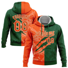 Laden Sie das Bild in den Galerie-Viewer, Custom Stitched Graffiti Pattern Orange Green-Cream 3D Scratch Sports Pullover Sweatshirt Hoodie