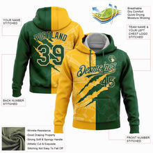 Laden Sie das Bild in den Galerie-Viewer, Custom Stitched Graffiti Pattern Green Gold-Cream 3D Scratch Sports Pullover Sweatshirt Hoodie