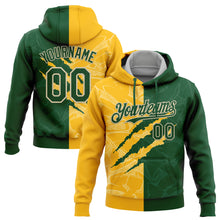 Laden Sie das Bild in den Galerie-Viewer, Custom Stitched Graffiti Pattern Green Gold-Cream 3D Scratch Sports Pullover Sweatshirt Hoodie