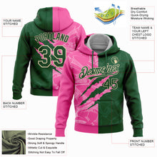 Laden Sie das Bild in den Galerie-Viewer, Custom Stitched Graffiti Pattern Green Pink-Cream 3D Scratch Sports Pullover Sweatshirt Hoodie
