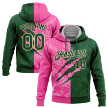 Laden Sie das Bild in den Galerie-Viewer, Custom Stitched Graffiti Pattern Green Pink-Cream 3D Scratch Sports Pullover Sweatshirt Hoodie
