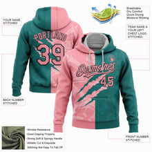 Laden Sie das Bild in den Galerie-Viewer, Custom Stitched Graffiti Pattern Medium Pink Teal-Black 3D Scratch Sports Pullover Sweatshirt Hoodie