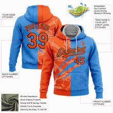 Laden Sie das Bild in den Galerie-Viewer, Custom Stitched Graffiti Pattern Orange Powder Blue-Black 3D Scratch Sports Pullover Sweatshirt Hoodie