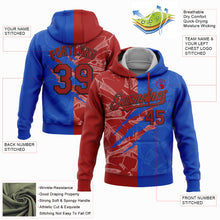 Laden Sie das Bild in den Galerie-Viewer, Custom Stitched Graffiti Pattern Red Thunder Blue-Black 3D Scratch Sports Pullover Sweatshirt Hoodie