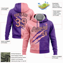 Laden Sie das Bild in den Galerie-Viewer, Custom Stitched Graffiti Pattern Medium Pink Purple-Black 3D Scratch Sports Pullover Sweatshirt Hoodie