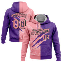 Laden Sie das Bild in den Galerie-Viewer, Custom Stitched Graffiti Pattern Medium Pink Purple-Black 3D Scratch Sports Pullover Sweatshirt Hoodie