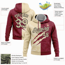 Load image into Gallery viewer, Custom Stitched Graffiti Pattern Cream Crimson-Black 3D Scratch Sports Pullover Sweatshirt Hoodie