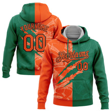 Загрузить изображение в средство просмотра галереи, Custom Stitched Graffiti Pattern Orange Kelly Green-Black 3D Scratch Sports Pullover Sweatshirt Hoodie