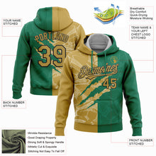 Загрузить изображение в средство просмотра галереи, Custom Stitched Graffiti Pattern Old Gold Kelly Green-Black 3D Scratch Sports Pullover Sweatshirt Hoodie