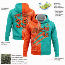 Загрузить изображение в средство просмотра галереи, Custom Stitched Graffiti Pattern Orange Aqua-Black 3D Scratch Sports Pullover Sweatshirt Hoodie
