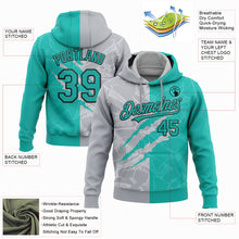 Загрузить изображение в средство просмотра галереи, Custom Stitched Graffiti Pattern Aqua Gray-Black 3D Scratch Sports Pullover Sweatshirt Hoodie