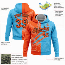 Загрузить изображение в средство просмотра галереи, Custom Stitched Graffiti Pattern Orange Sky Blue-Black 3D Scratch Sports Pullover Sweatshirt Hoodie
