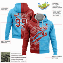 Загрузить изображение в средство просмотра галереи, Custom Stitched Graffiti Pattern Red Sky Blue-White 3D Scratch Sports Pullover Sweatshirt Hoodie