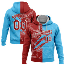 Загрузить изображение в средство просмотра галереи, Custom Stitched Graffiti Pattern Red Sky Blue-White 3D Scratch Sports Pullover Sweatshirt Hoodie