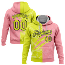 Загрузить изображение в средство просмотра галереи, Custom Stitched Graffiti Pattern Neon Yellow Medium Pink-Black 3D Scratch Sports Pullover Sweatshirt Hoodie